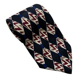 Martin K All Silk Men's Tie Diamond Business Navy Blue Beige Burgundy USA
